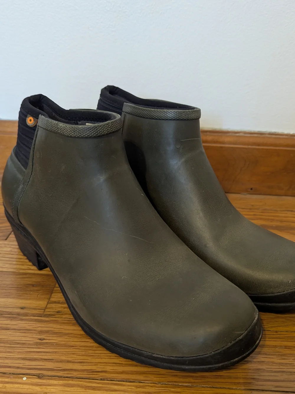 Women's Olive Green Waterproof Ankle Rain Boots